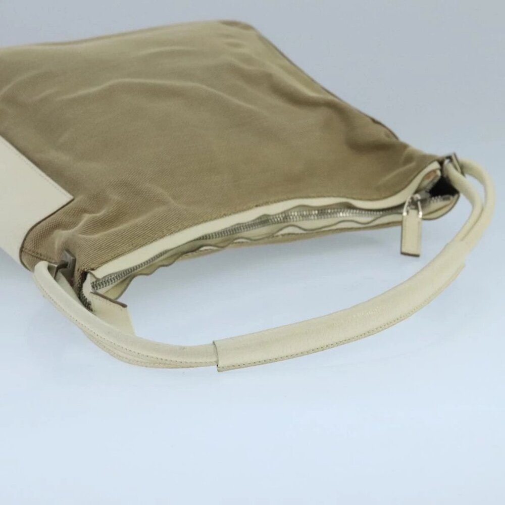 GUCCI Shoulder Bag Canvas Leather Beige White Silver - Picture 7 of 16